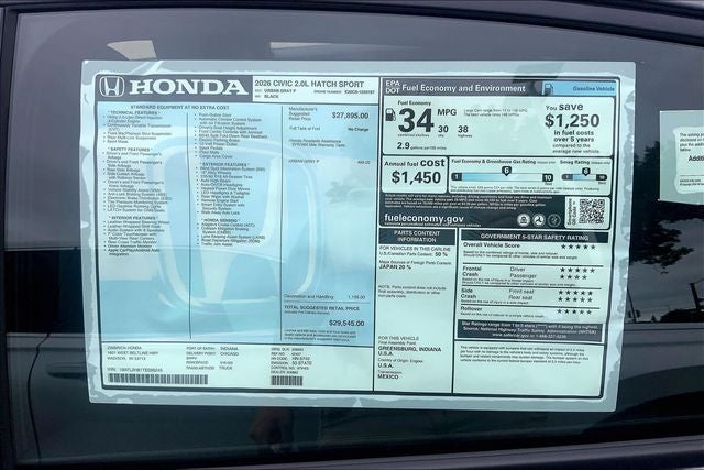 2026 Honda Civic Sport InStock