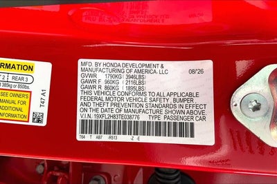 2026 Honda Civic Sport InStock
