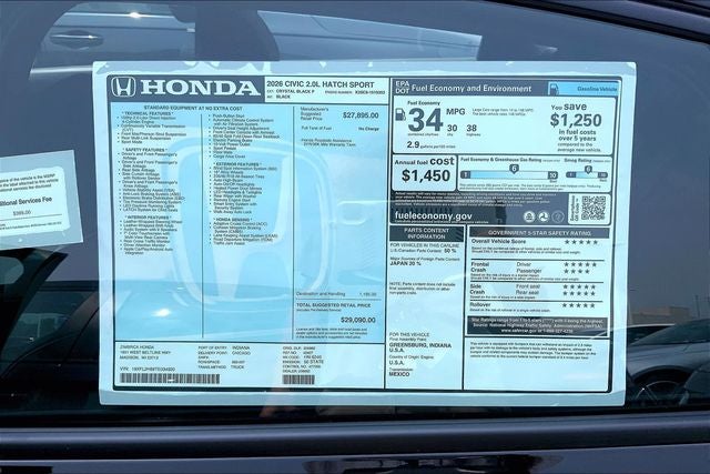 2026 Honda Civic Sport InStock
