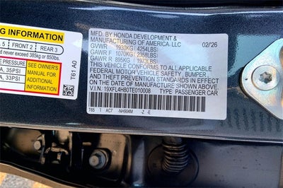 2026 Honda Civic Hybrid Sport