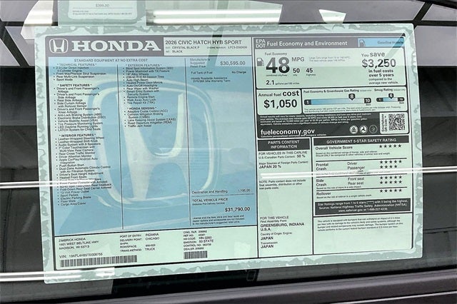 2026 Honda Civic Hybrid Sport