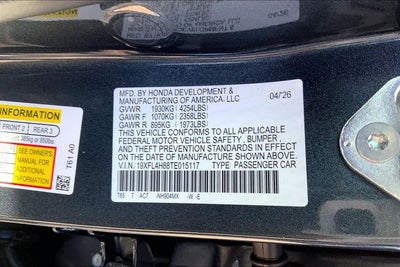 2026 Honda Civic Hybrid Sport