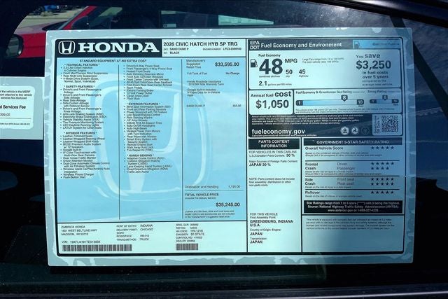 2026 Honda Civic Hybrid Sport Touring