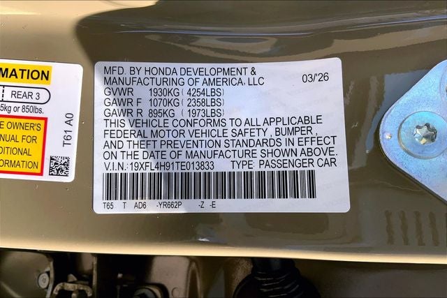 2026 Honda Civic Hybrid Sport Touring