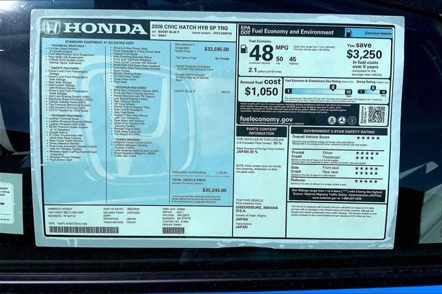 2026 Honda Civic Hybrid Sport Touring