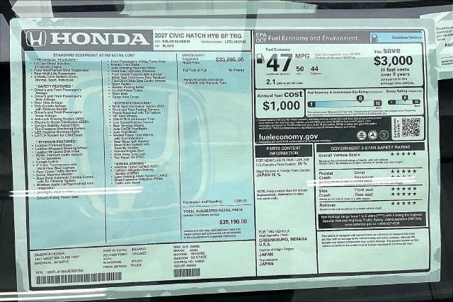 2027 Honda Civic Hybrid InStock