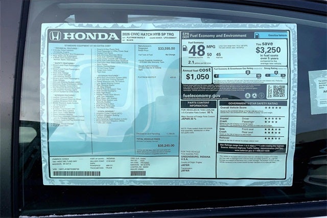 2026 Honda Civic Hybrid Sport Touring