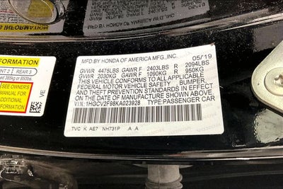 2019 Honda Accord Touring 2.0T