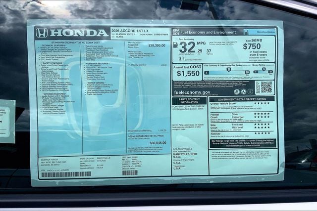 2026 Honda Accord LX