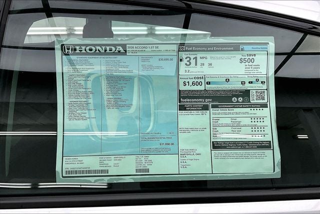 2026 Honda Accord SE InStock