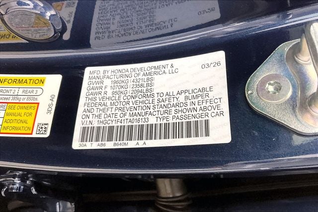 2026 Honda Accord SE