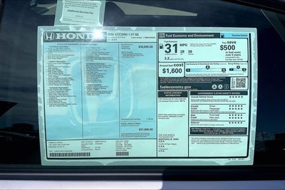 2026 Honda Accord SE