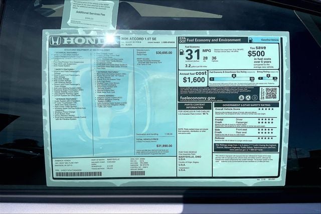 2026 Honda Accord SE