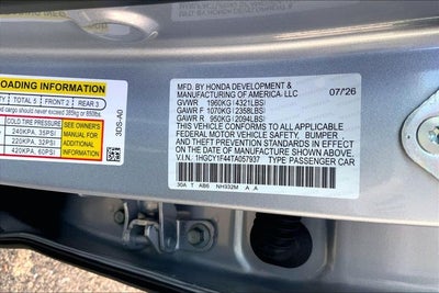 2026 Honda Accord SE