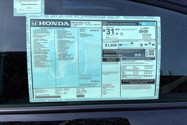 2026 Honda Accord SE