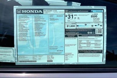 2026 Honda Accord SE