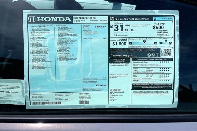 2026 Honda Accord SE