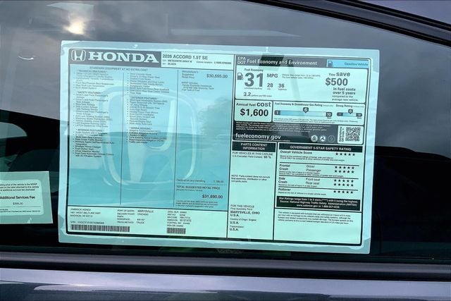 2026 Honda Accord SE InStock