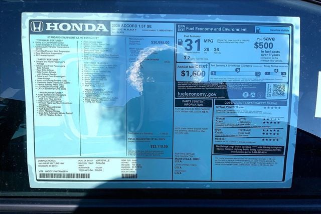 2026 Honda Accord SE