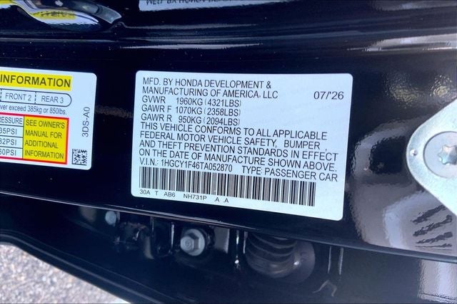 2026 Honda Accord SE