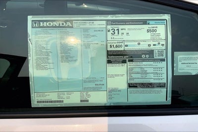 2026 Honda Accord SE InStock