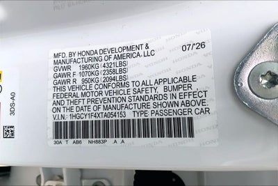 2026 Honda Accord SE InStock