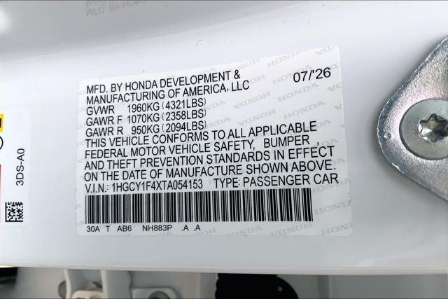 2026 Honda Accord SE InStock