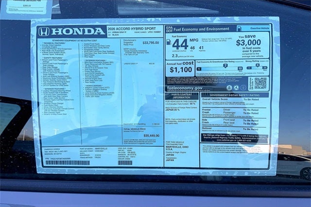 2026 Honda Accord Hybrid Sport