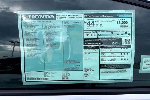2026 Honda Accord Hybrid Sport InStock