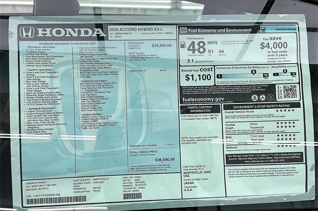 2025 Honda Accord Hybrid EX-L