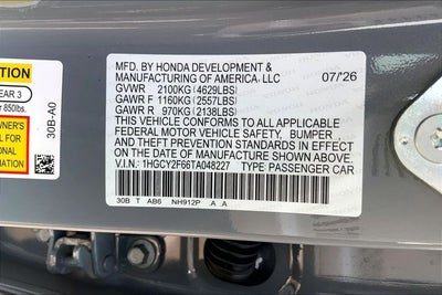 2026 Honda Accord Hybrid EX-L