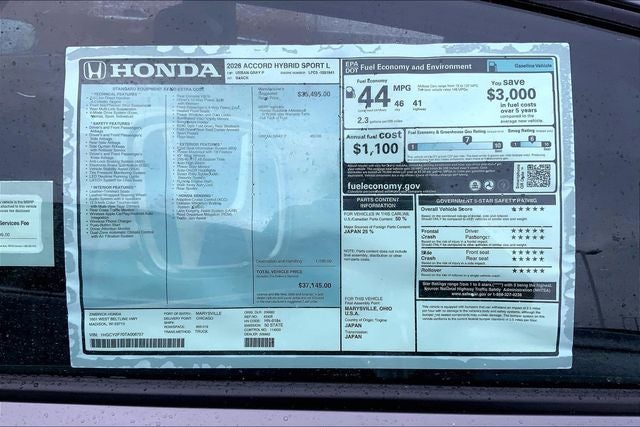 2026 Honda Accord Hybrid Sport-L