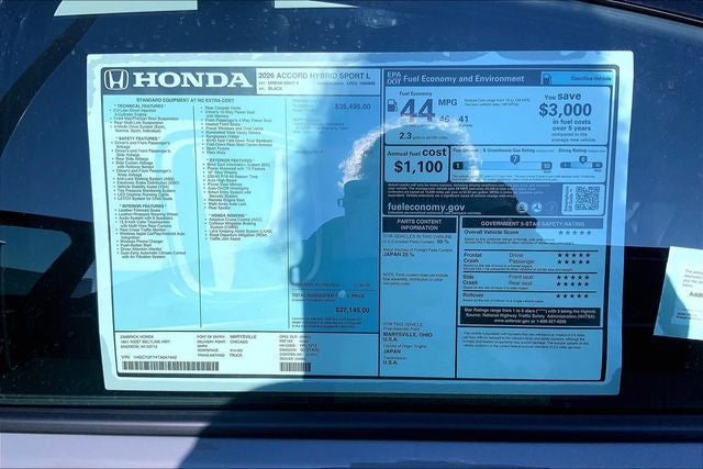 2026 Honda Accord Hybrid Sport-L