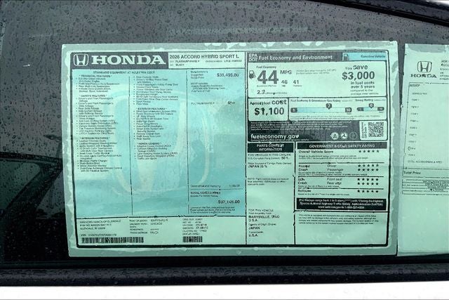 2026 Honda Accord Hybrid Sport-L InStock