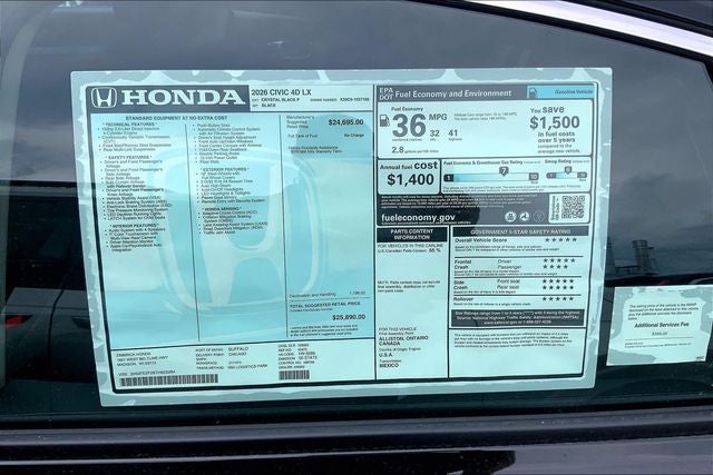 2026 Honda Civic LX InStock