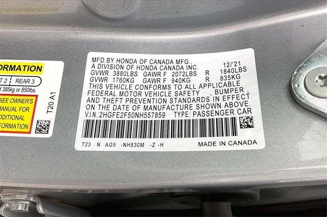 2022 Honda Civic Sport