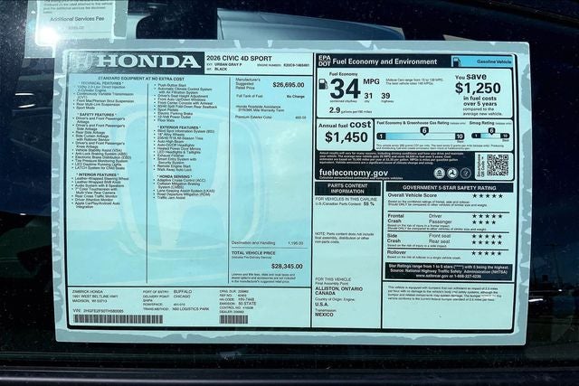 2026 Honda Civic Sport