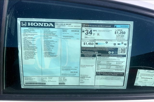 2026 Honda Civic Sport InStock