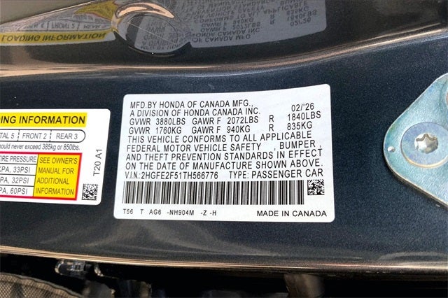 2026 Honda Civic Sport