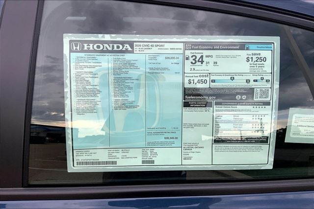 2026 Honda Civic Sport InStock