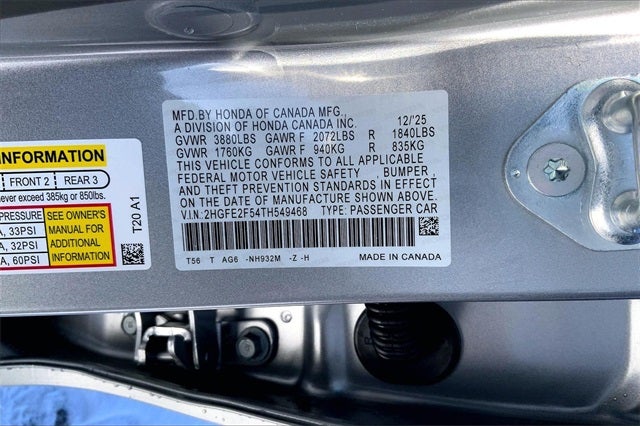 2026 Honda Civic Sport