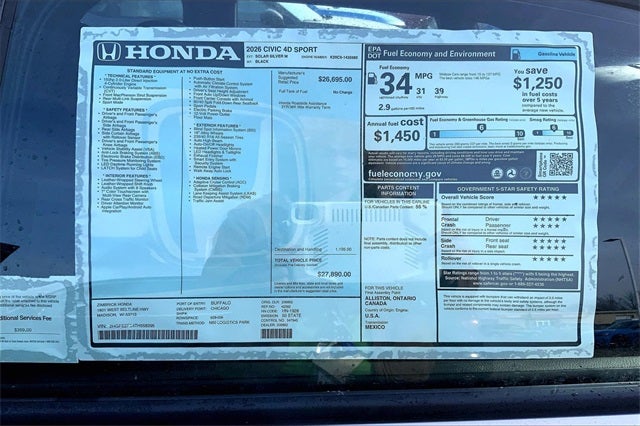 2026 Honda Civic Sport