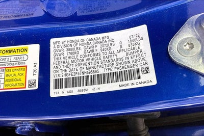 2022 Honda Civic Sport