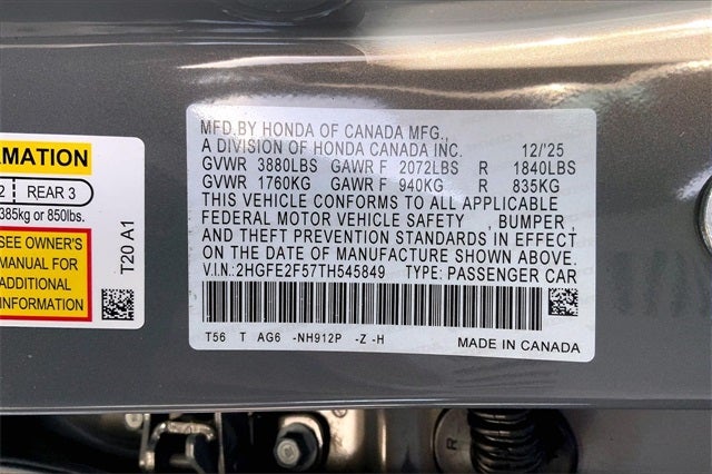 2026 Honda Civic Sport