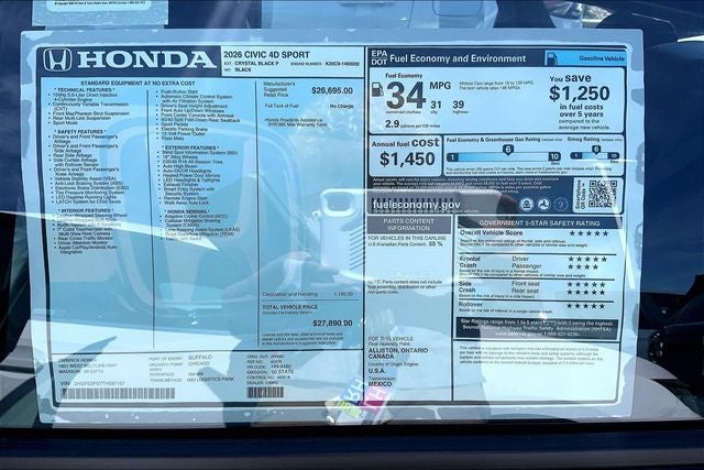 2026 Honda Civic Sport