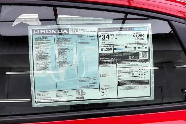 2027 Honda Civic Sport InStock