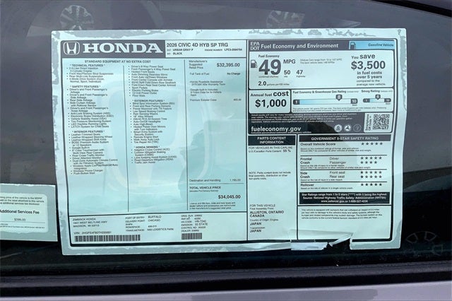 2026 Honda Civic Hybrid Sport Touring