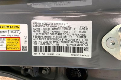 2026 Honda Civic Hybrid Sport Touring