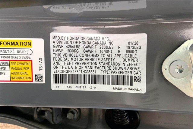 2026 Honda Civic Hybrid Sport Touring