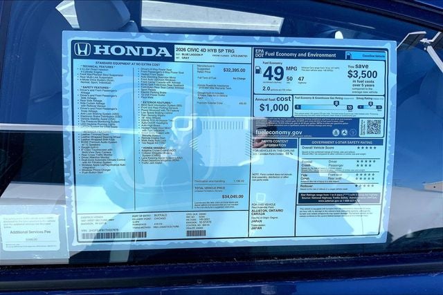 2026 Honda Civic Hybrid Sport Touring